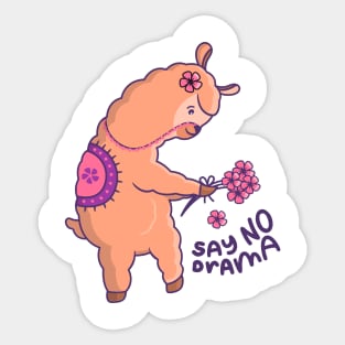 Llama Say No Drama Sticker